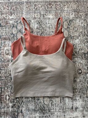 Women's Double Pack Tank Crop Top - Rust & Taupe